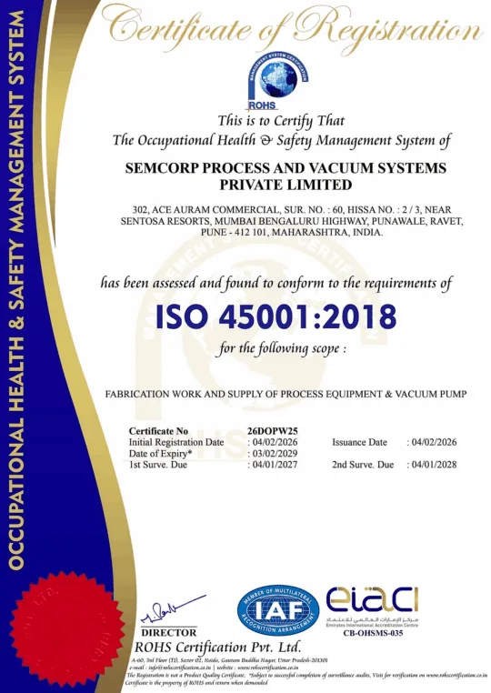 ISO 45001:2018 Certificate